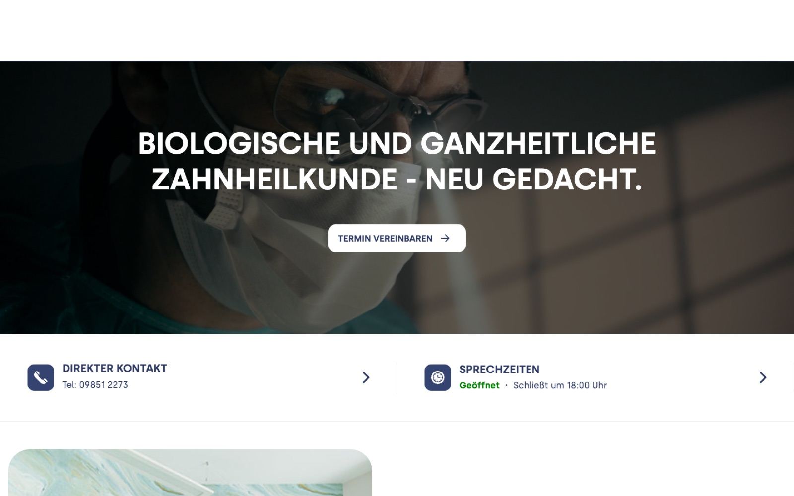 Website von Zahnarztpraxis Dr. Birkner
